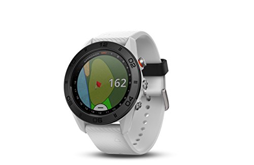 Garmin Approach S60，高级 GPS 高尔夫手表，带触摸屏显示屏和全彩 CourseView 地图，白色带硅胶表带