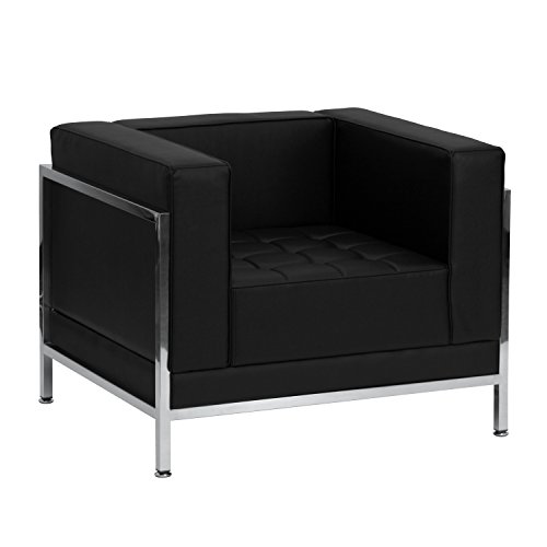 Flash Furniture Hercules Imagination 系列现代黑色皮革软椅带框架