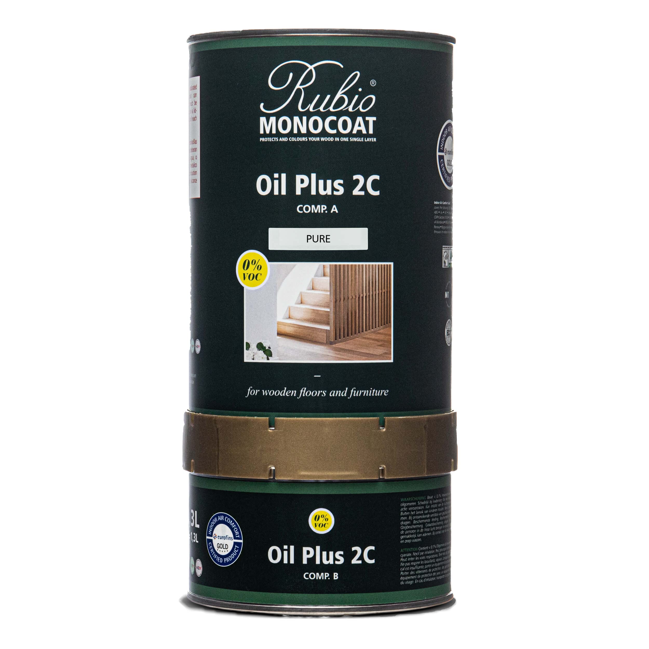 Rubio Monocoat Oil Plus 2C，1.3 升，纯