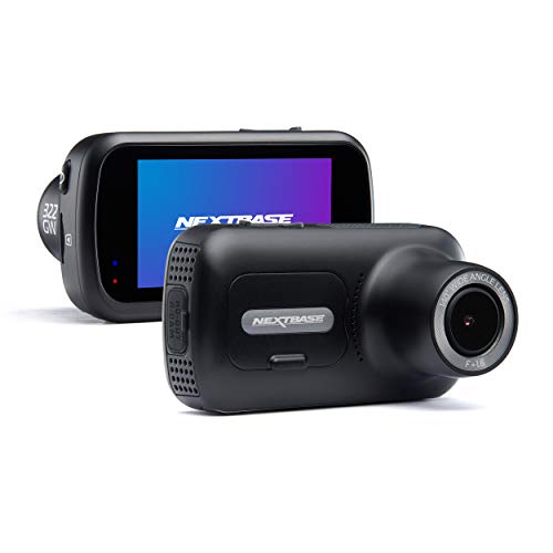 NEXT BASE 322GW Dash Cam 2.5'HD 1080p触摸屏汽车仪表板相机，Quicklink WiFi，GPS，紧急SOS，无线，黑色