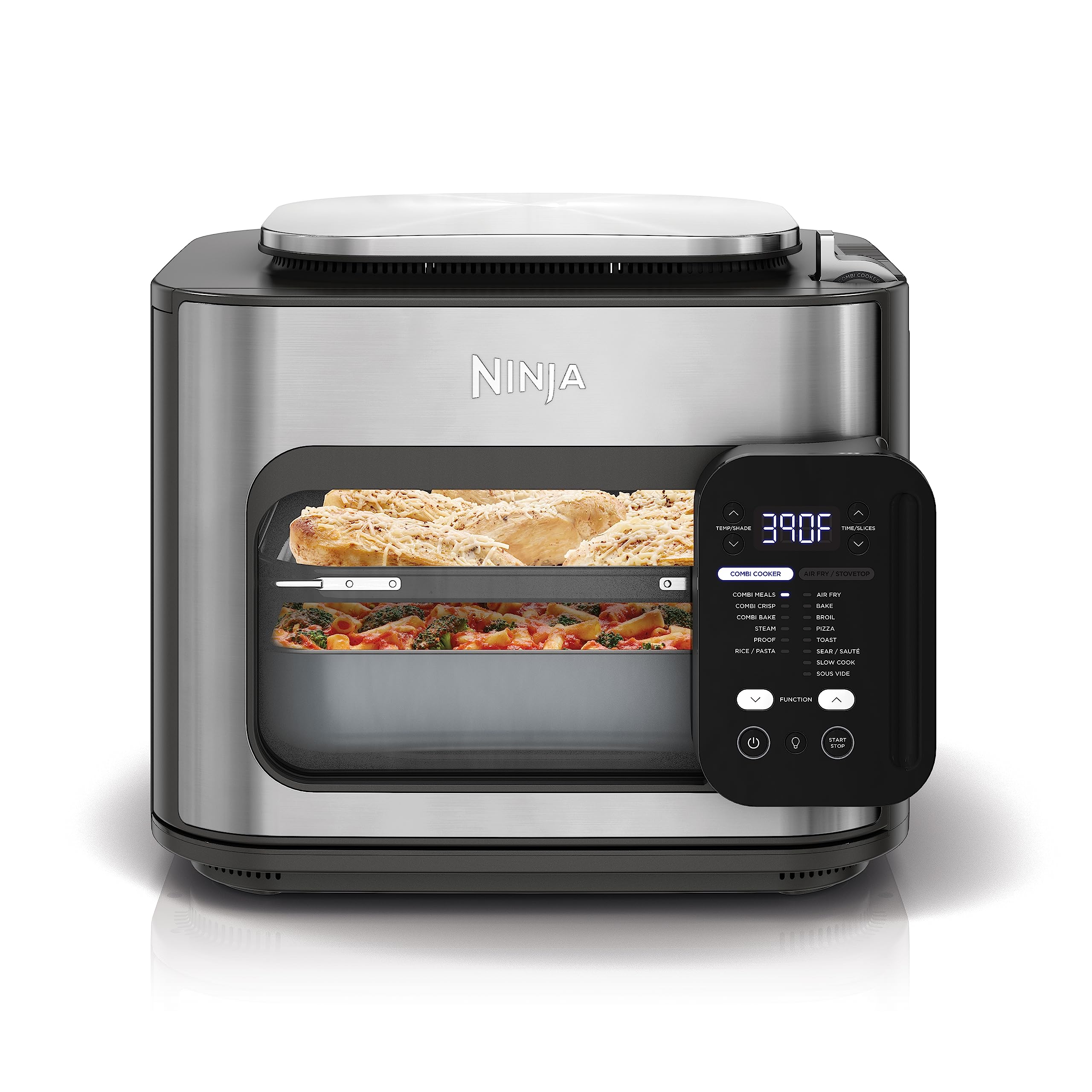 Ninja SFP701 组合一体式多功能炊具、烤箱和空气炸锅，14 合 1 功能，15 分钟完整膳食，包括 ...