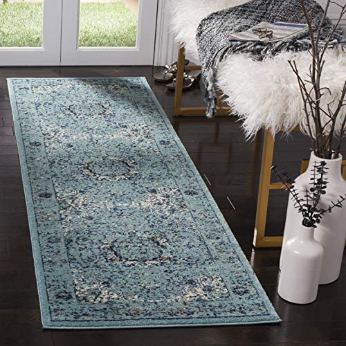 Safavieh Evoke Collection EVK220E复古东方浅蓝色地毯（10'x 14'）