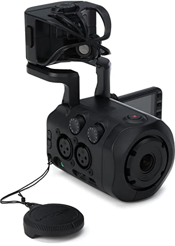 Zoom Q8n-4k 便携式录像机、4k 超高清视频、立体声麦克风以及两个 XLR 输入、四轨录音、网络摄像...