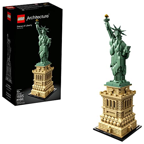 LEGO 建筑自由女神像 21042 模型建筑套装，纽约收藏纪念品，送给她或他的礼物创意，家居装饰，创意活动...