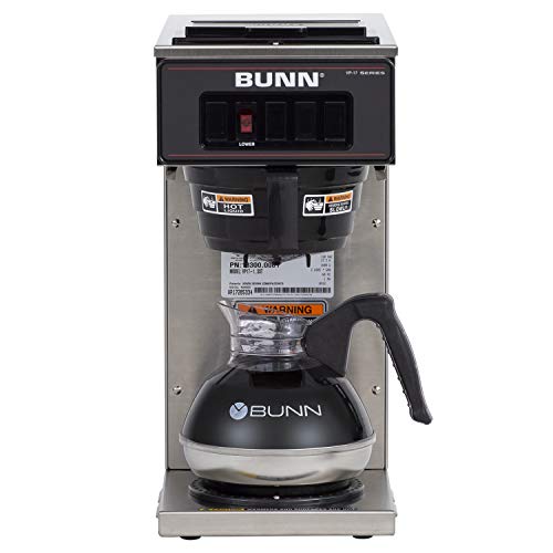 BUNN 13300.0001 VP17-1SS 手冲咖啡机，带 1 个保温器，不锈钢 (120V/60/1PH)