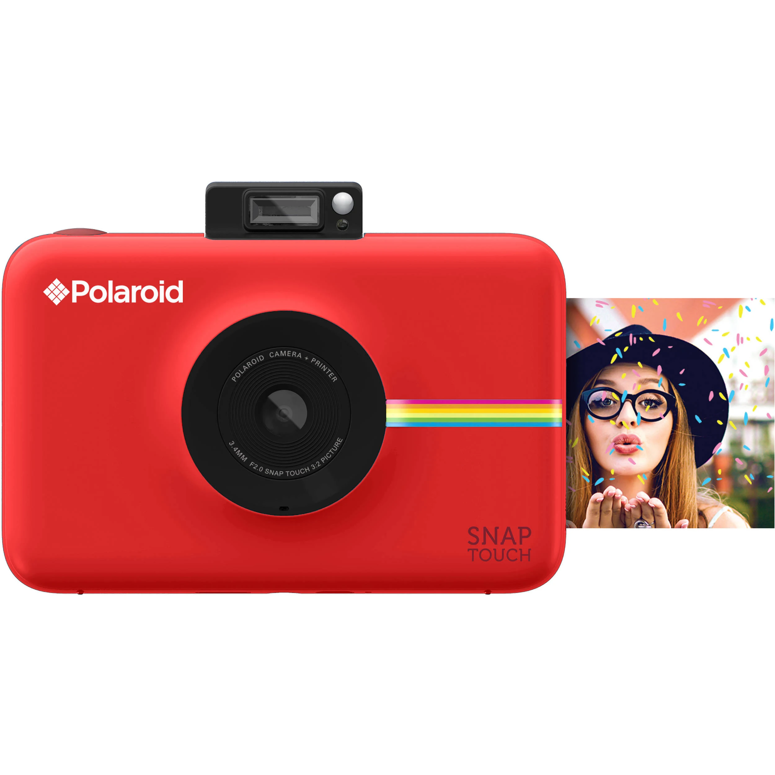 Polaroid 带有LCD显示屏（红色）​​的Snap Touch即时打印数码相机，采用Zink零墨水打印技术