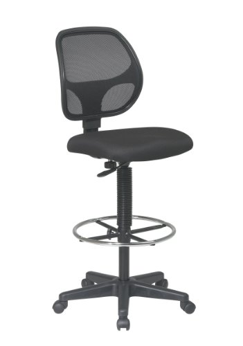 Office Star 豪华网背绘图椅，带可调节脚圈