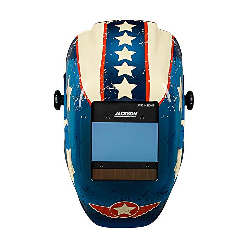 Jackson Safety 超轻量 Insight HXL-100 焊接头盔，带数字可变自动变光滤镜，尼龙，...