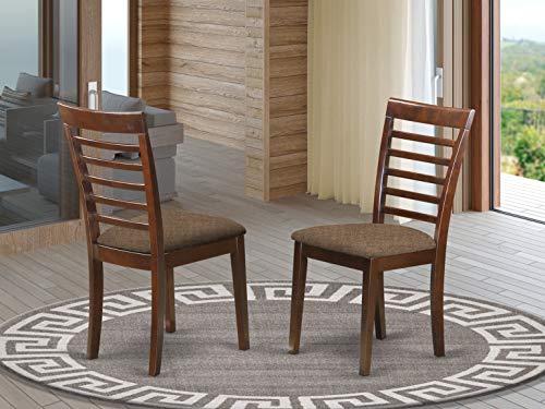 East West Furniture MLC-MAH-C 米兰餐椅套装-亚麻布艺座椅+桃花心木实木结构厨房餐椅