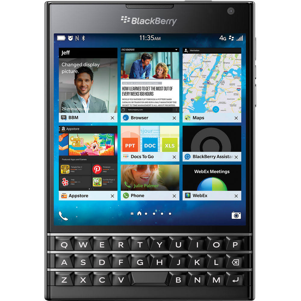 BlackBerry 护照32GB工厂解锁（SQW100-1）GSM 4G LTE智能手机-黑色...