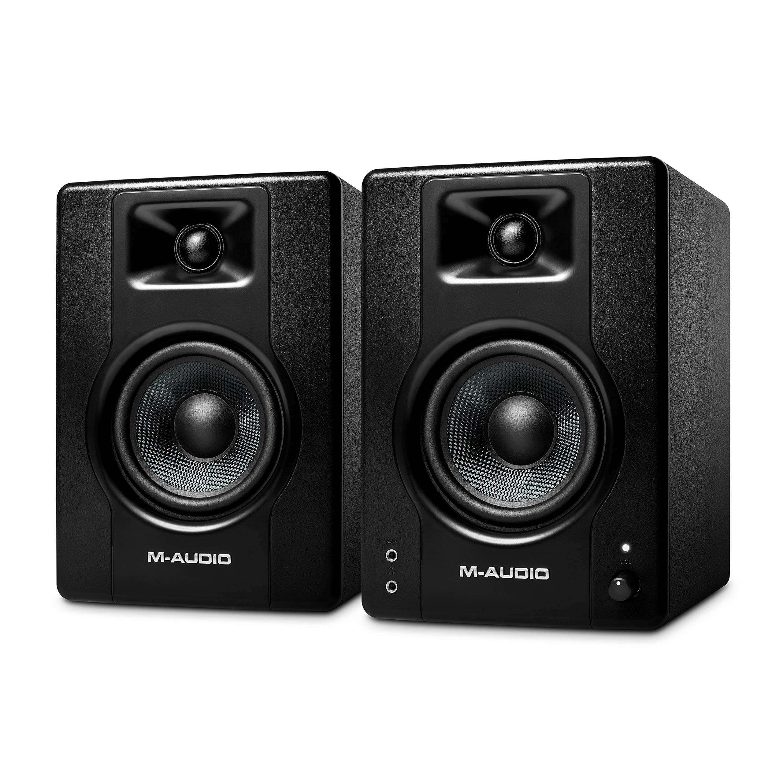 M-Audio BX4 4.5 英寸录音室监听器，用于录音和多媒体的高清 PC 扬声器，配有音乐制作软件，12...