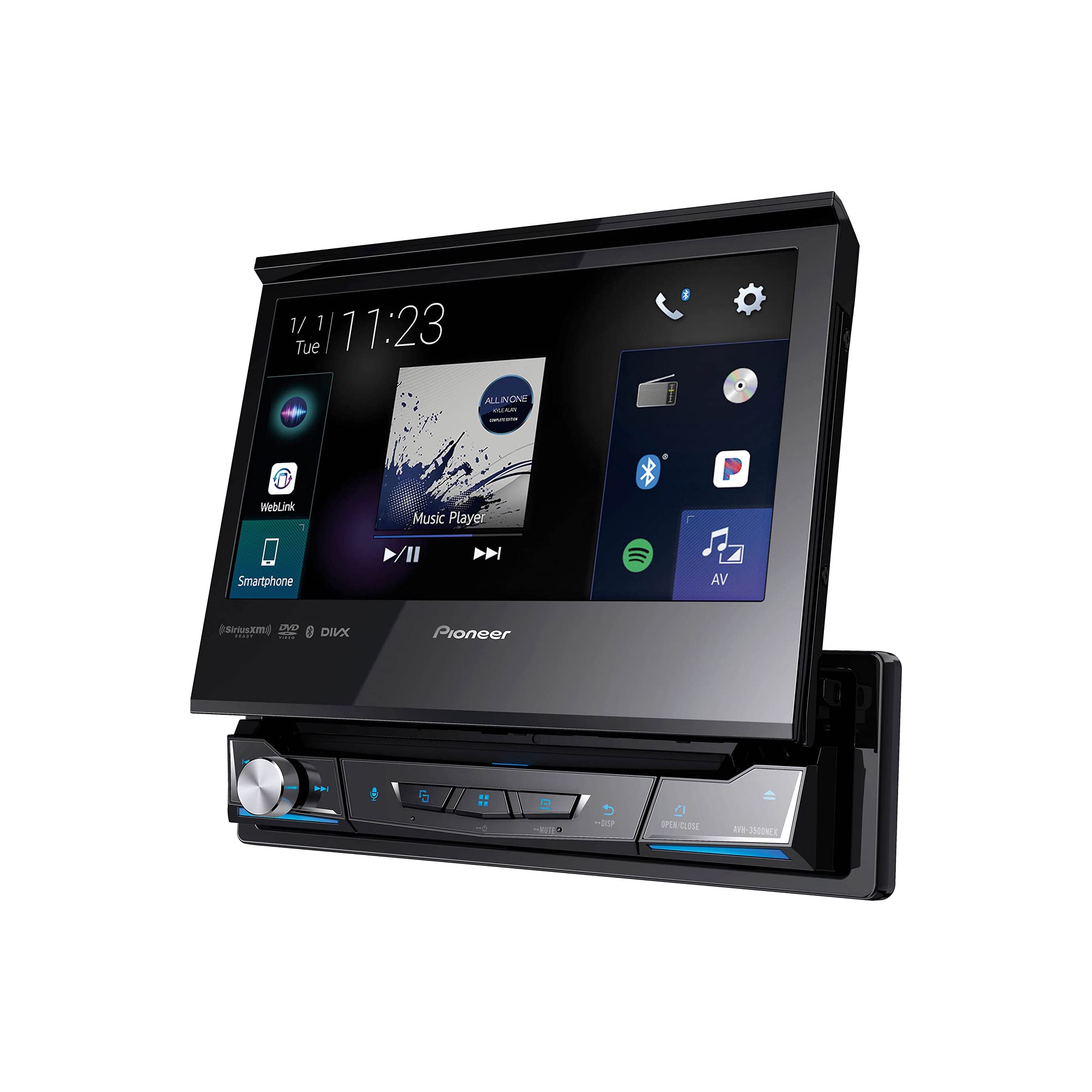 Pioneer AVH-3500NEX 1-Din 7 英寸翻转式 AV 接收器，带 Carplay 和 Android Auto