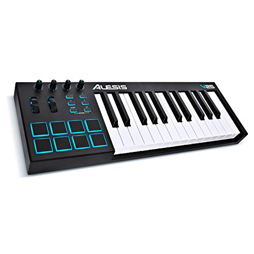 Alesis V25 | 25 键 USB MIDI 键盘和鼓垫控制器（8 个打击垫/4 个旋钮/4 个按钮）