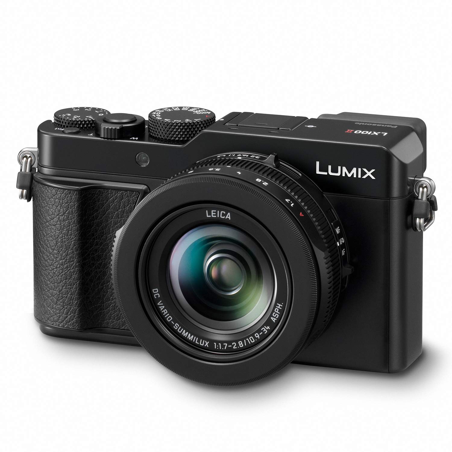 Panasonic Lumix LX100 II 大型三分之四 21.7 MP 多方位传感器 24-75mm Leica DC VARIO-SUMMILUX F1.7-2.8 镜头 Wi-Fi 和蓝牙相机，带 3' LCD，黑色 (DC-LX100M2)