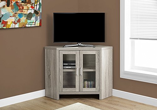 Monarch Specialties Corner 带玻璃门电视柜，42'，深灰褐色...