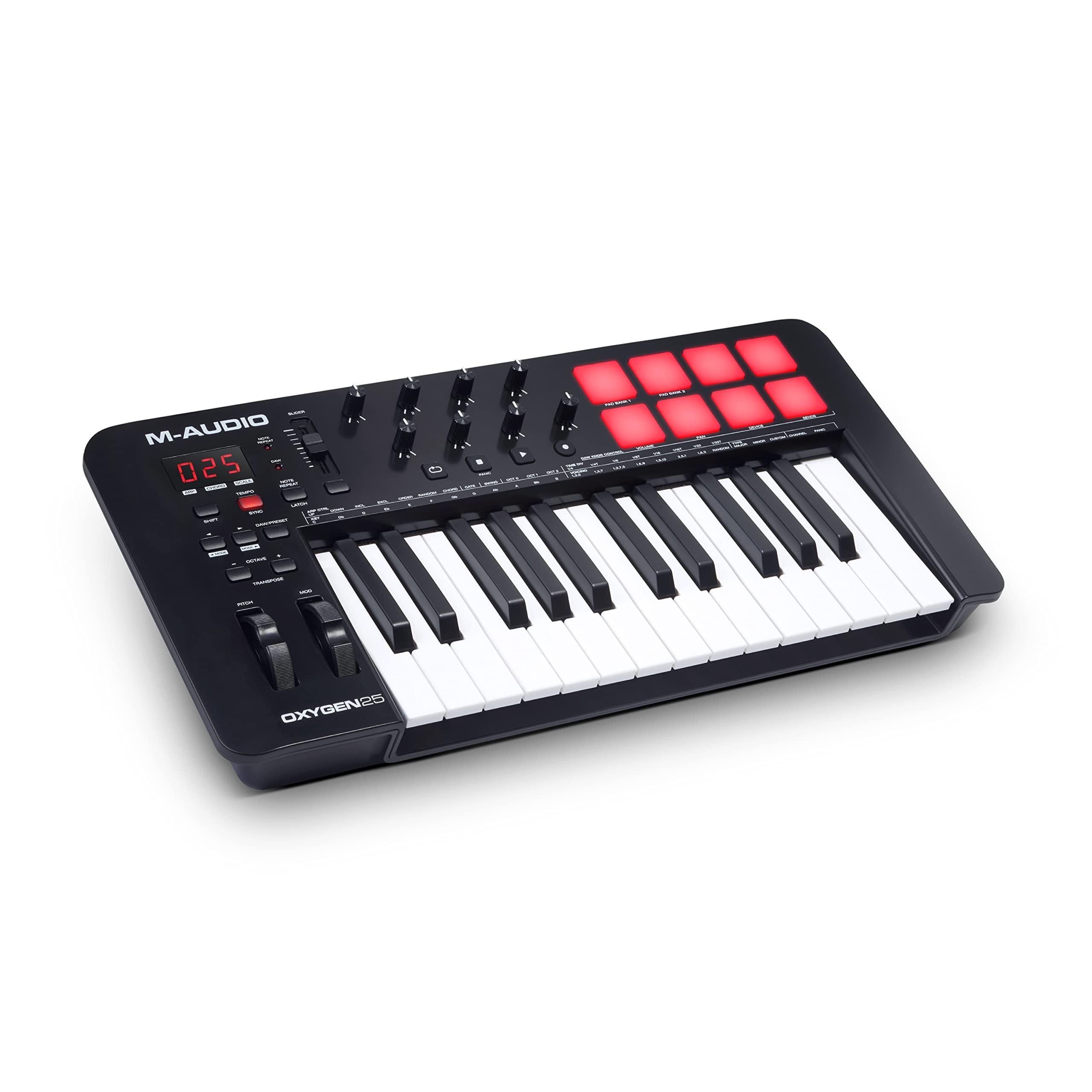 M-Audio Oxygen 25 (MKV) 25 键 USB MIDI 键盘控制器，带节拍垫、智能和弦和音...
