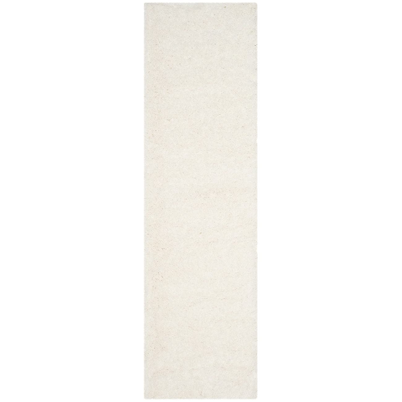 Safavieh Polar Shag 系列长条地毯 - 2'3' x 6'，白色，纯色迷人设计，不脱落且易于...