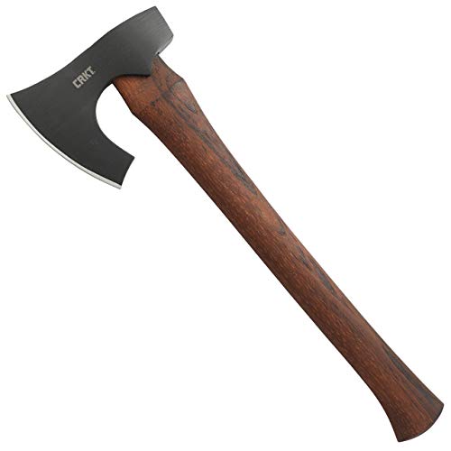 CRKT Freyr Axe：深胡须设计的户外斧头，锻造碳钢刀片，山核桃木手柄 2746...
