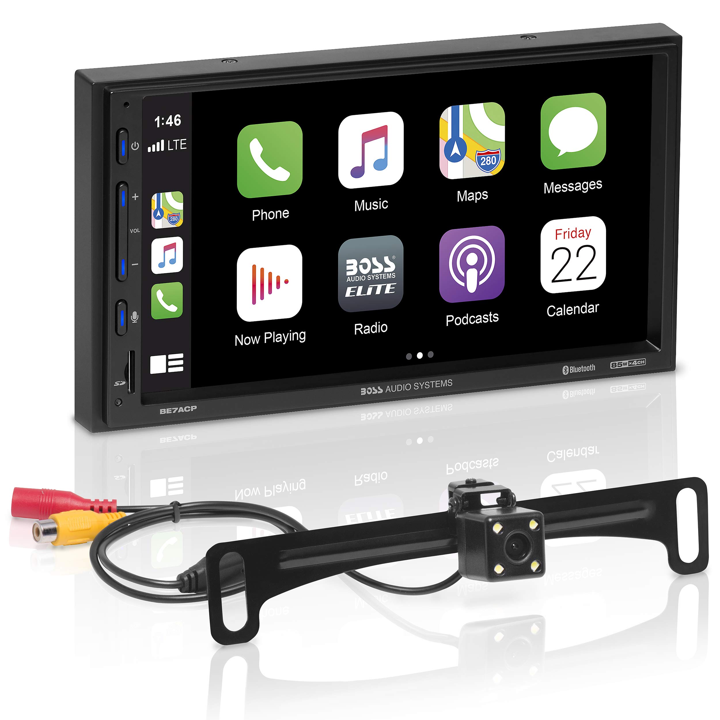 BOSS Audio Systems Systems Elite 汽车多媒体播放器，带 Apple CarPlay Android Auto