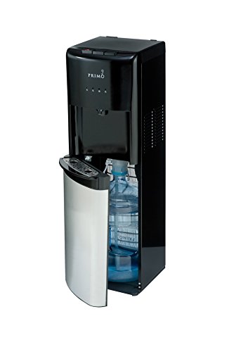 Primo Water Primo底部装载水冷却器-3个温度设置，热，冷，冷-带有儿童安全功能的能源之星级自动饮水机支持3或5加仑水壶[黑色，带不锈钢