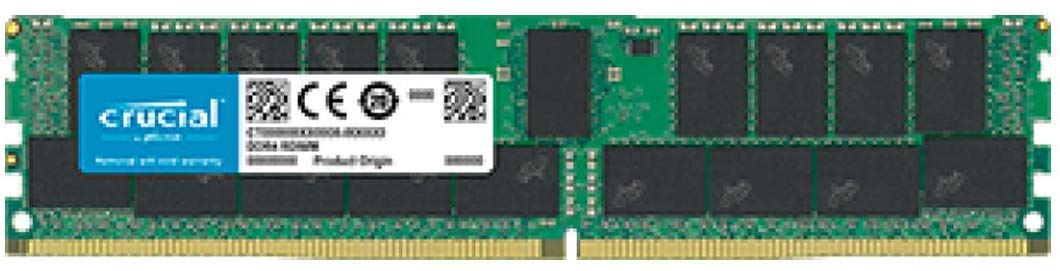 Crucial 32GB DDR4 PC4-21300 2666MHz RDIMM，双列寄存 ECC 内存 (CT32G4RFD4266)