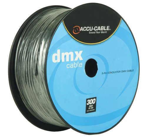 Accu 电缆 AC3CDMX300、DMX 舞台灯电缆、3 针 DMX 延长电缆线轴（300 英尺）...