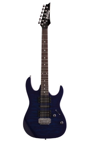Ibanez 6 弦实心电吉他，右，蓝色 (GRX70QATBB)