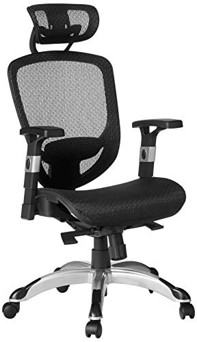Staples Hyken 技术任务（黑色，每件出售 1 件）-可调节透气网状材料，提供腰部、手臂和头部支撑，适合现代办公室的完美桌椅