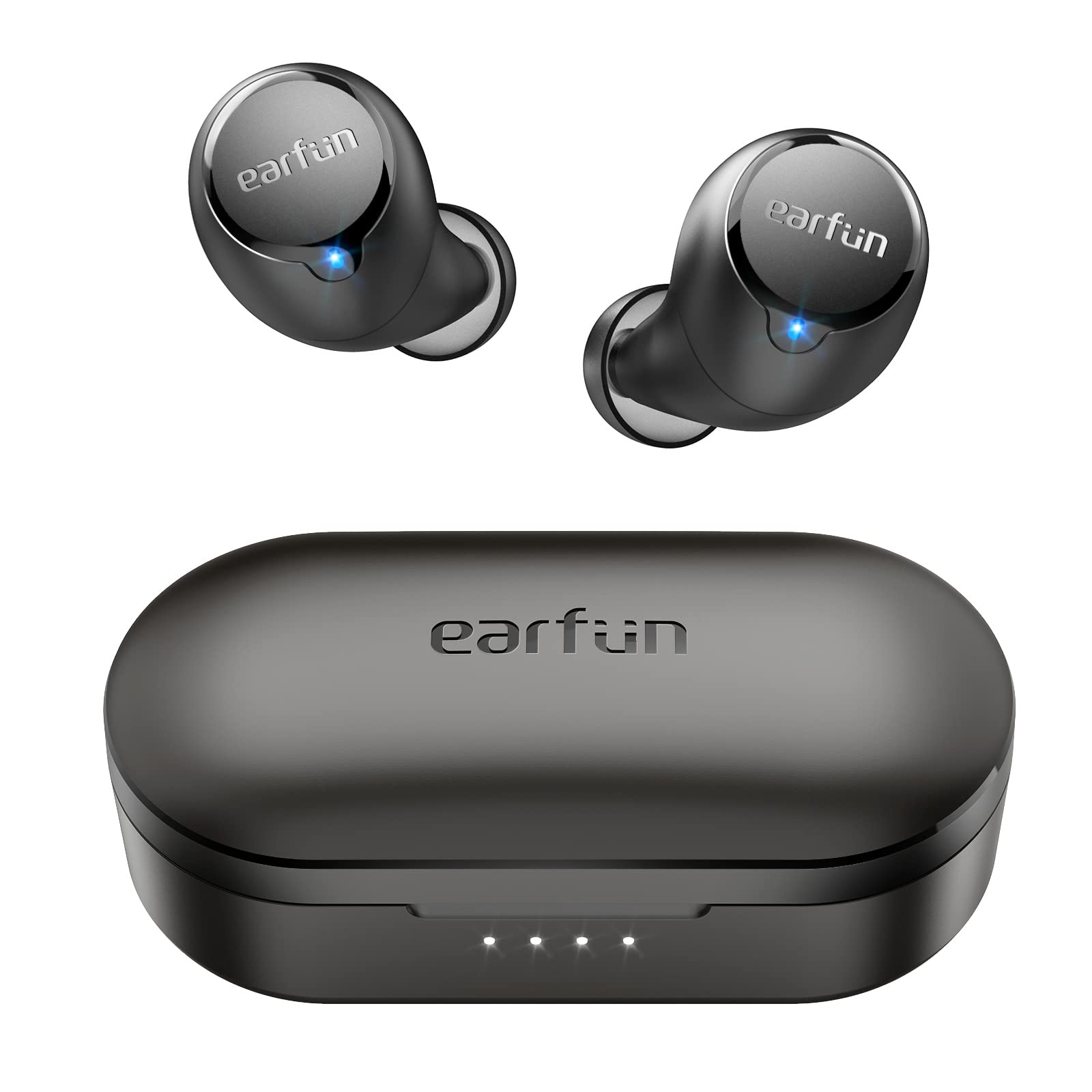  EarFun 免费 1S 无线耳塞，[2023 版] 4 麦克风 ENC 蓝牙 5.0 耳塞，7 毫米复合驱动器，用于自定义 EQ 的应用程序，Sweatshield IPX7 防水耳机，无线充电，游戏模...