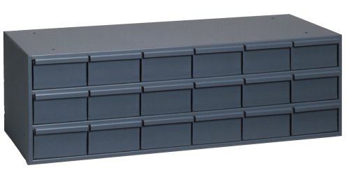 Durham 005-95 灰色冷轧钢储物柜，33-3/4' 宽 x 10-7/8' 高 x 11-5/8' 深，18 个抽屉