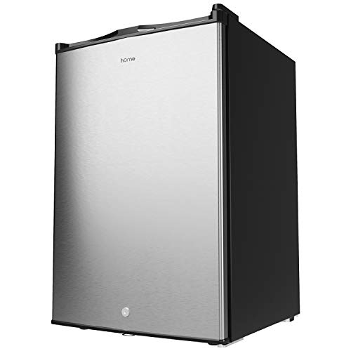 hOmeLabs 立式冷冻机 - 3.0 立方英尺紧凑型可逆单门立式冷冻机，带可调节恒温器和儿童门锁 - 适用于办公室宿舍或公寓的台式迷你冷冻机