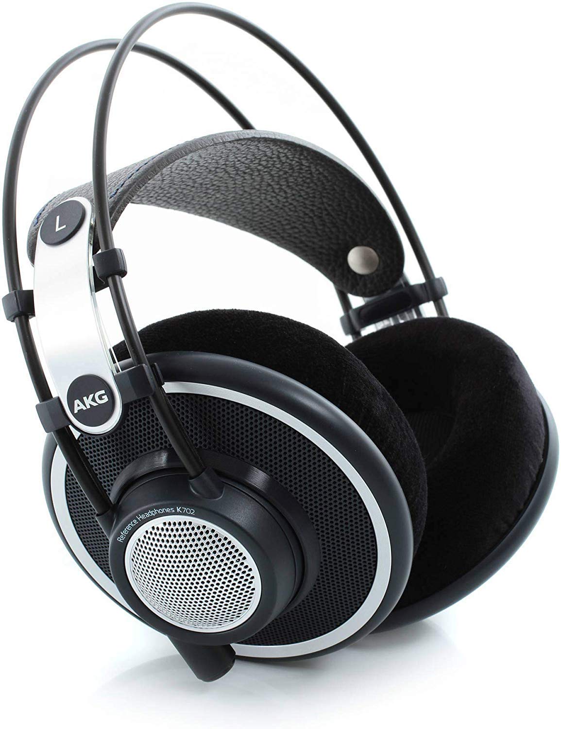 AKG Pro Audio Pro Audio K702 包耳式、开放式、扁线、参考工作室耳机，黑色