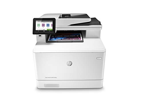 HP 彩色LaserJet Pro多功能M479fdw无线激光打印机，具有一年保修，下一工作日，现场保修和Amazon Dash补货功能（W1A80A），白色