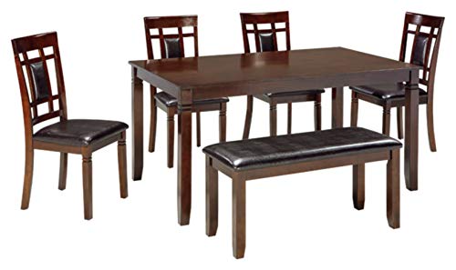 Ashley Furniture Ashley的签名设计-Bennox餐桌套装-6件套-现代风格-棕色