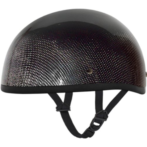 Daytona 碳纤维无遮阳板 DOT 批准 1/2 壳牌哈雷旅行摩托车头盔 - 灰色