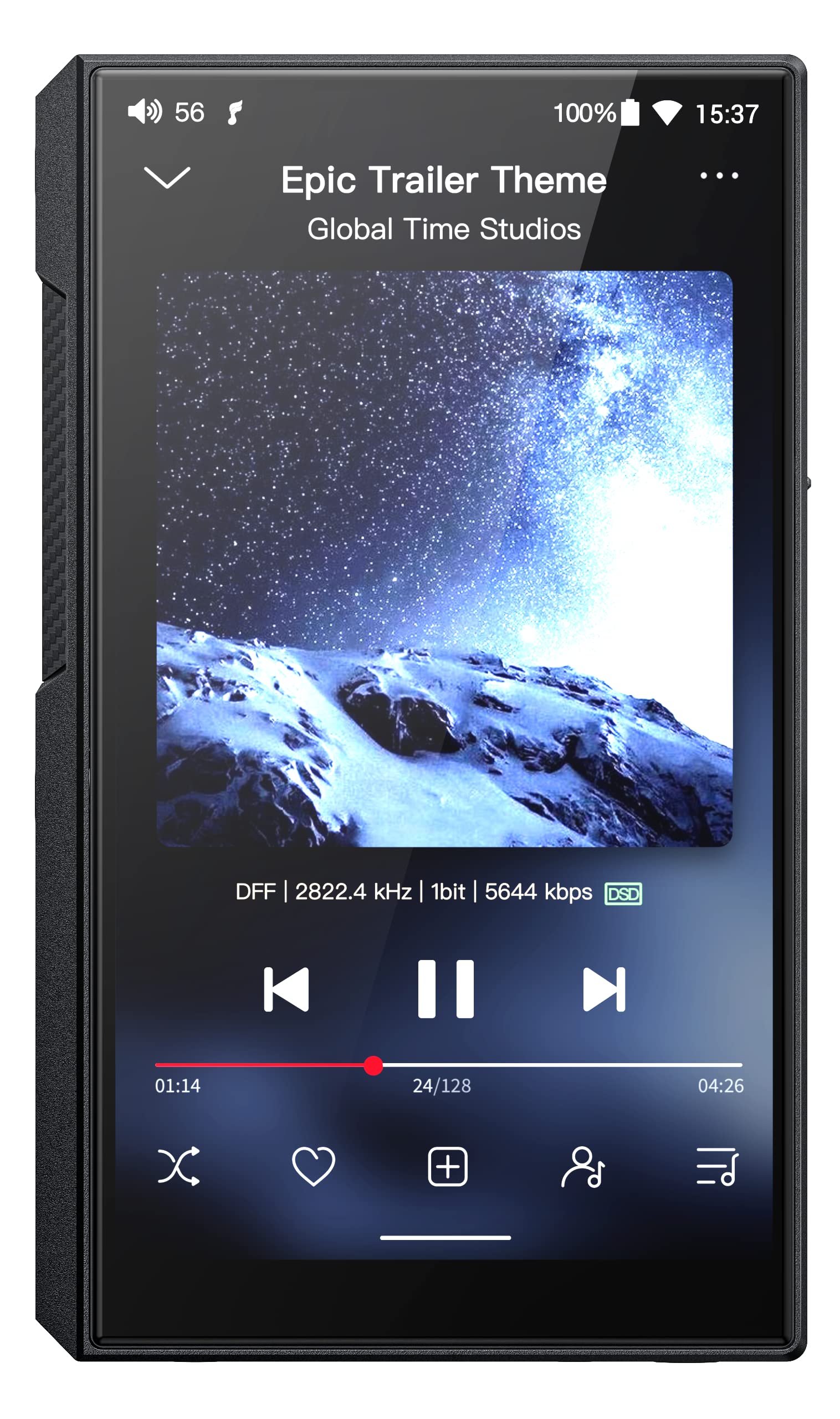 FiiO M11S 高分辨率 MP3 音乐播放器，双 ES9038Q2M，Android 10 Snapdragon 660，5.0 英寸，无损 DSD/MQA，Apple Music/Tidal/Amazon Music 4.4mm 2.5mm/3.5mm/4.4mm（黑色）