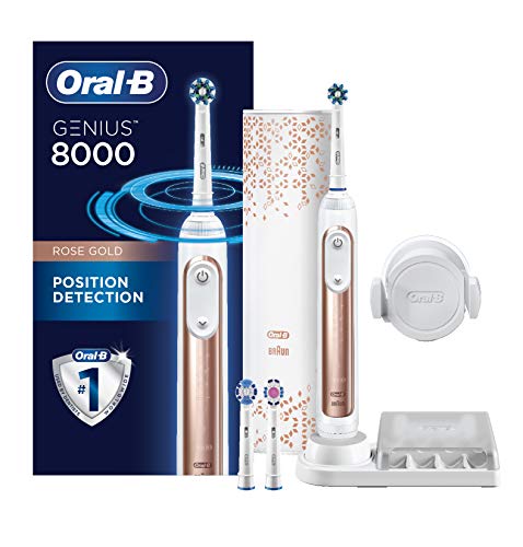 Procter & Gamble - HABA Hub 具有蓝牙连接功能的Oral-B Genius Pro 8000电子可充电电池电动牙刷，玫瑰金，由Braun提供技术支持