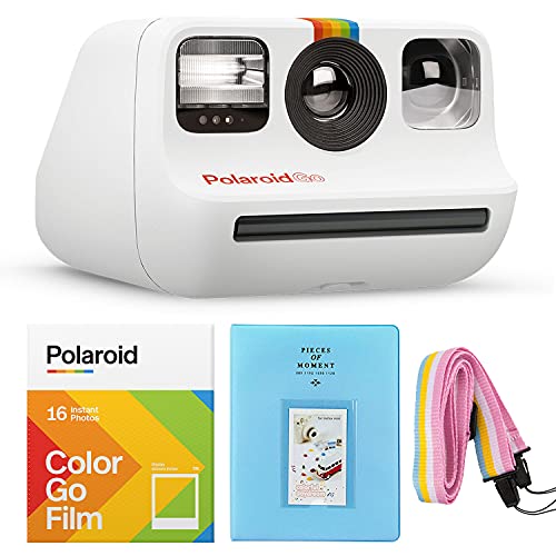 Polaroid GO即时迷你相机白色+GO彩膜-双装+相册+背带