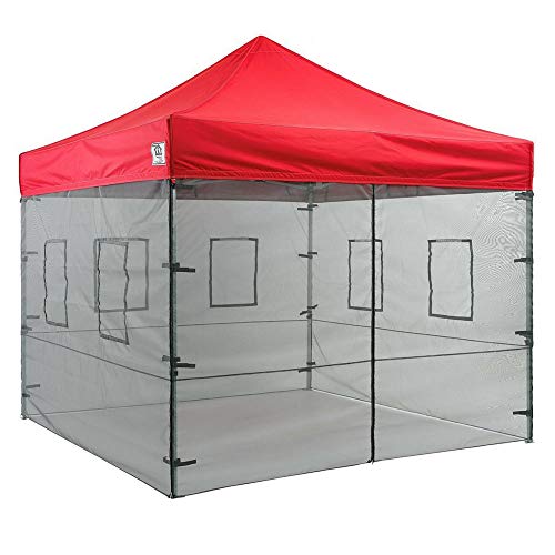 Impact Canopy 适用于 10' x 10' 天篷帐篷的墙壁，带服务窗的餐饮服务网状侧壁套件，仅 4...