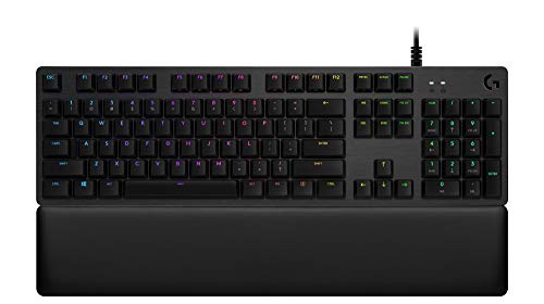 Logitech G G513 RGB 背光机械游戏键盘，带 GX 蓝色 Clicky 按键开关（碳纤维）