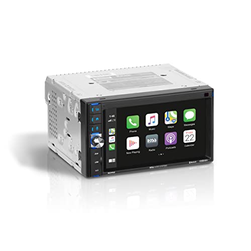 BOSS Audio Systems 系统 BCP62 Apple CarPlay 车载多媒体播放器 - 双 Din、6.2 英寸电容式触摸屏、蓝牙、USB、无 DVD、多色照明