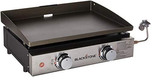 Blackstone 台式烧烤炉-22英寸便携式瓦斯炉-丙烷燃料-2个可调节燃烧器-后部油脂收集器-露营，拖尾或野餐时用于户外烹饪-黑色