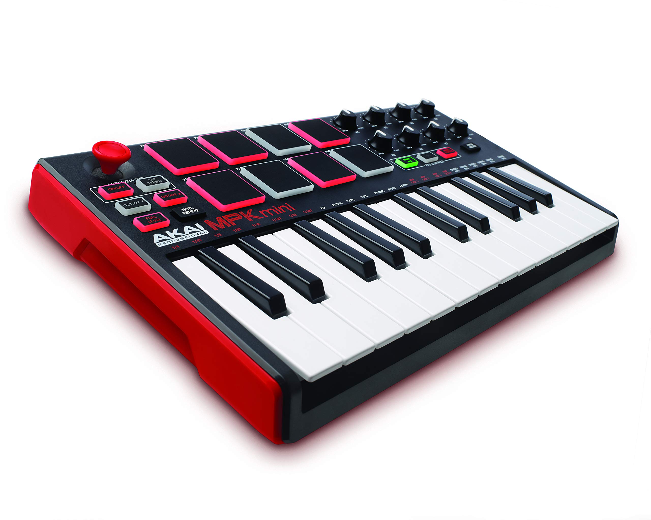 Akai Professional MPK Mini MKII 25 键 USB MIDI 键盘控制器，带 8 个鼓垫、8 个可分配 Q-Link 旋钮和专业软件套件