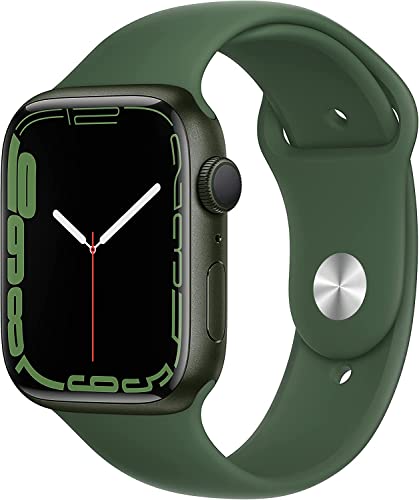 Apple 手表系列 7（GPS，45 毫米）绿色铝制表壳，带 Clover 运动表带，常规（更新款）...