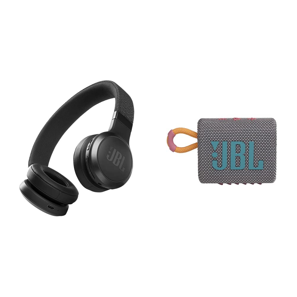 JBL Live 460NC - 无线贴耳式降噪耳机，具有长电池寿命和语音助手控制功能...