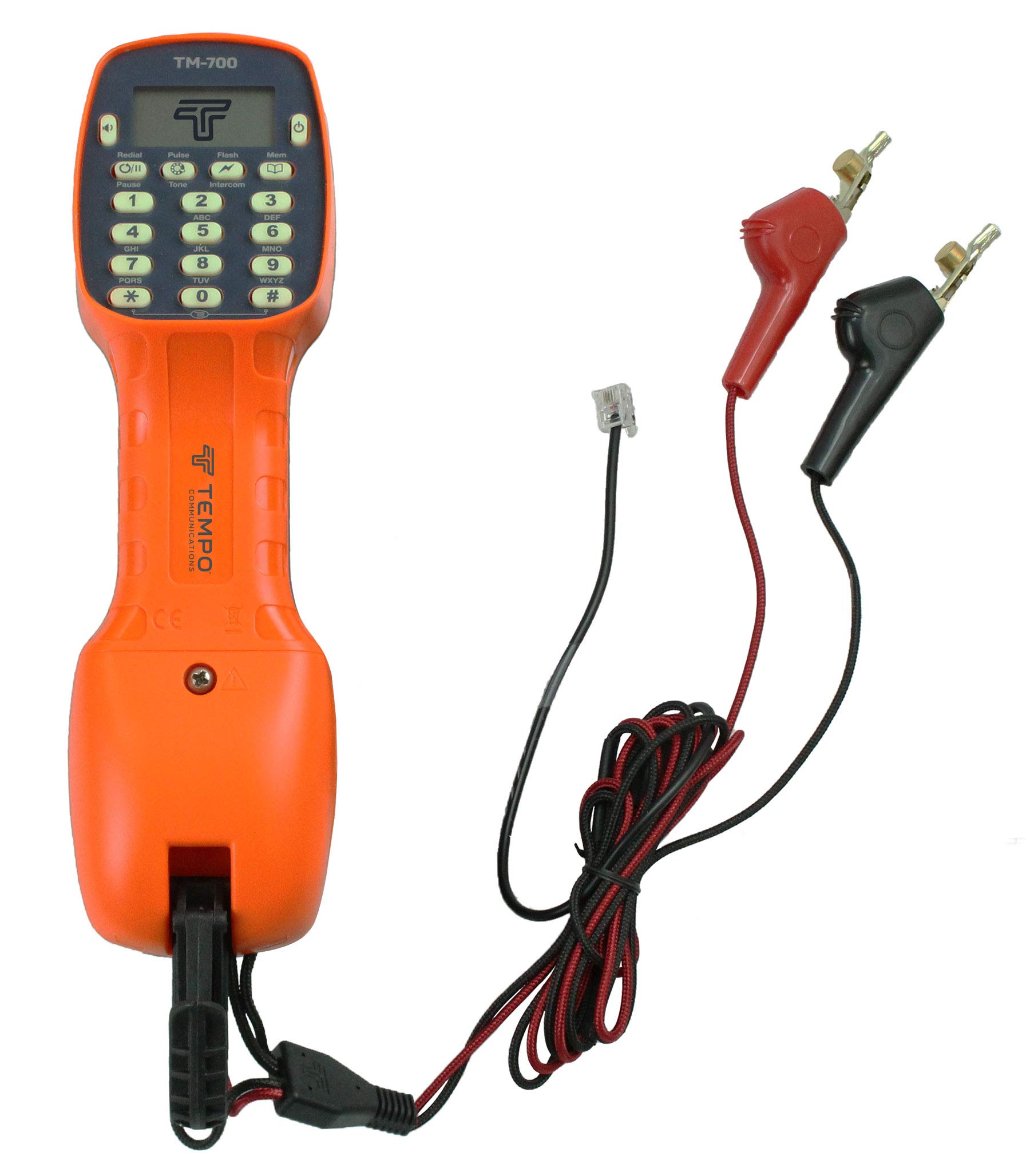 TEMPO TM-700 线路工电话测试装置，带 LCD 显示屏和 ABN 夹 - 专业级（最新型号）