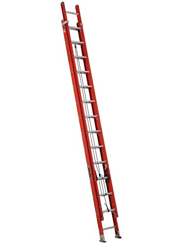 Louisville Ladder 玻璃纤维伸缩梯，28英尺，额定载荷300磅，IA型，FE3228，橙色...