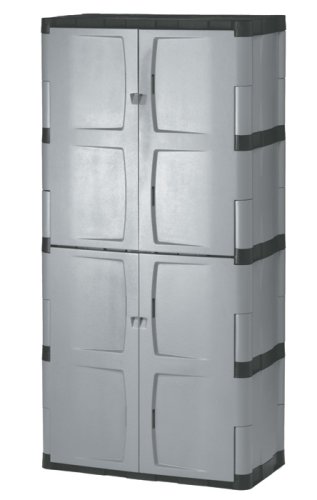 Rubbermaid 72-Inch Four-Shelf Double-Door Resin Storage...