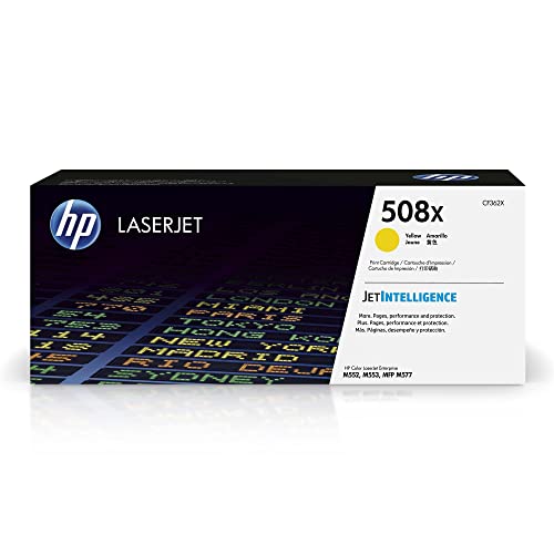 HP 原装508X黄色高印量碳粉盒|适用于 Color LaserJet Enterprise M552、M5...