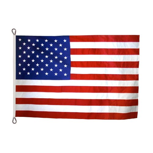 Annin Flagmakers 2760型美国国旗强韧织物10x15英尺，最坚固，最长久，100％美国制造，带缝制条纹，绣花星星和绳头